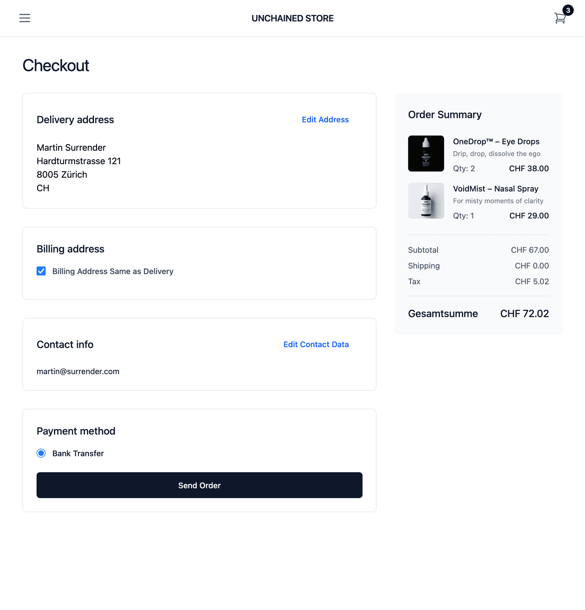 Storefront Homepage