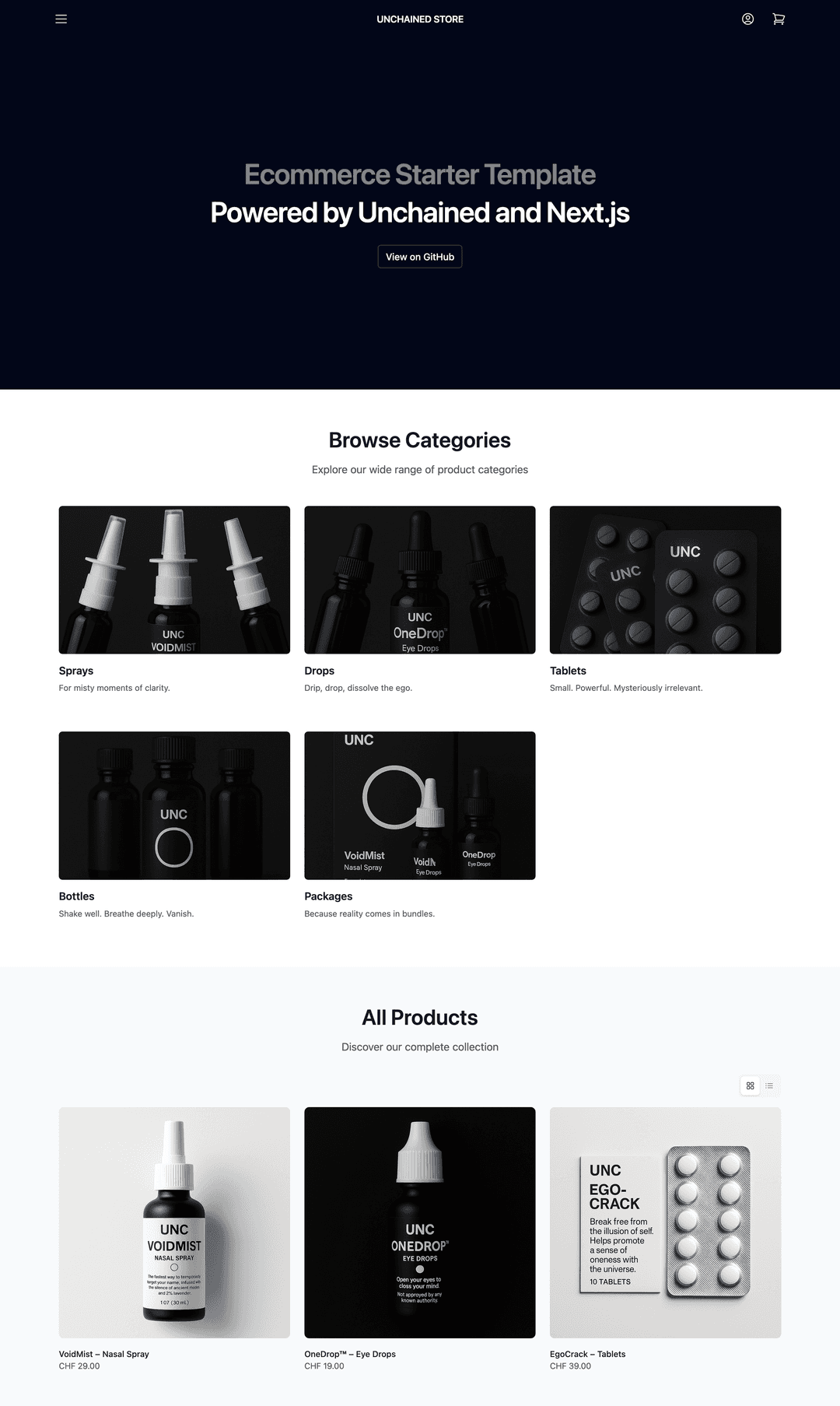 Storefront Homepage