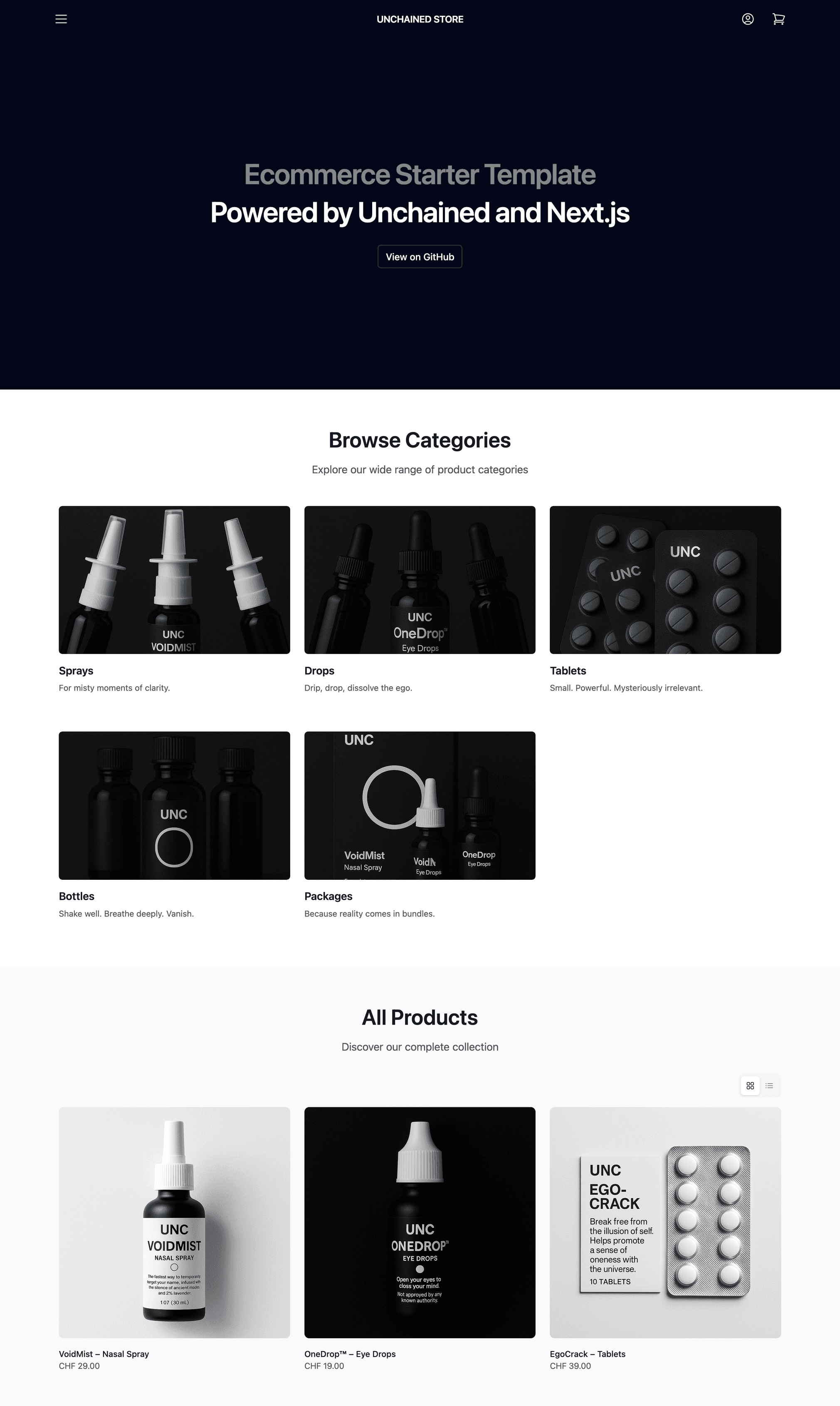 Storefront Homepage