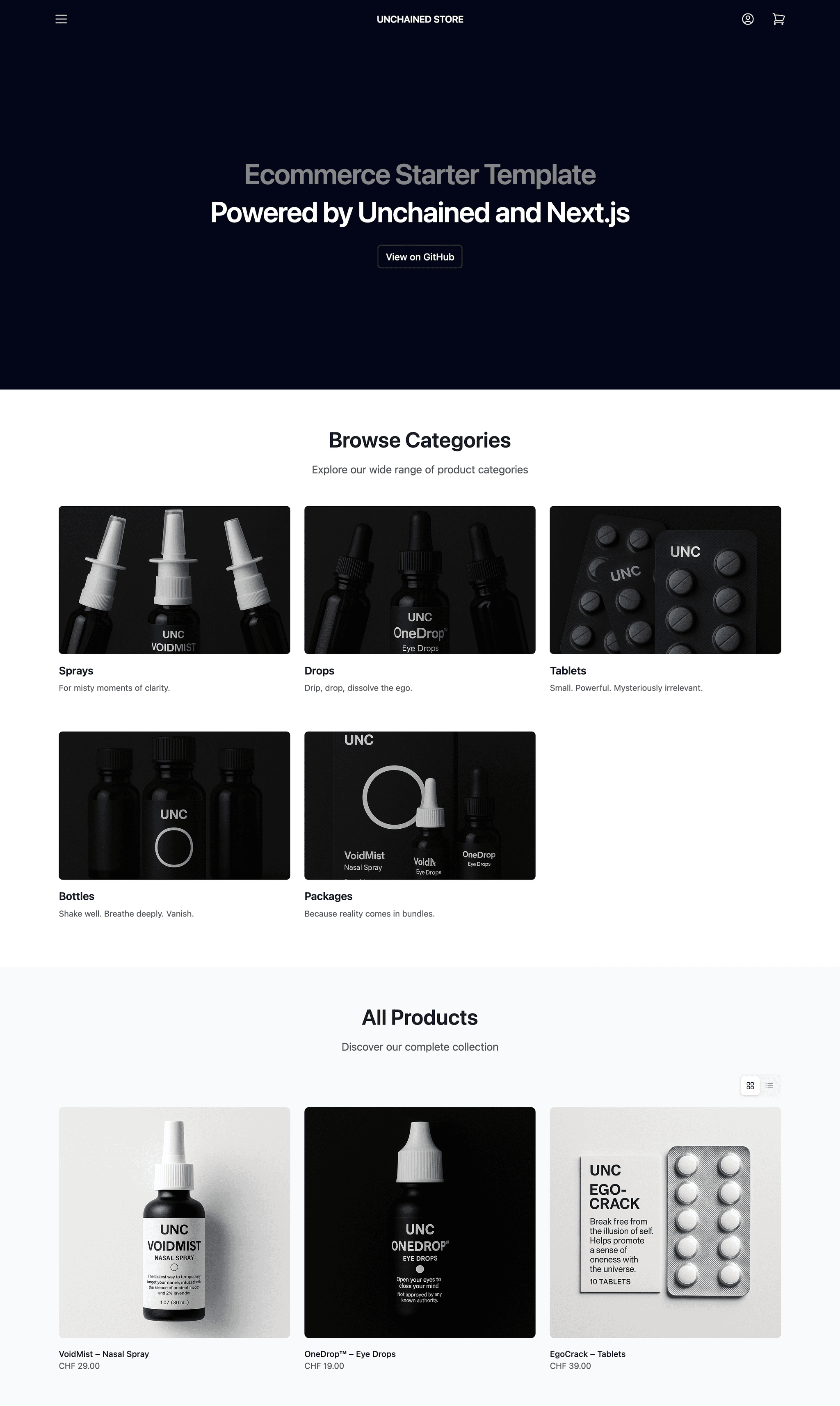 Storefront Homepage